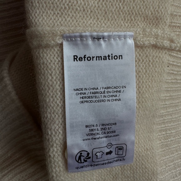 Reformation Clara Cardigan/Cream Faux Fur Cuff - Picture 10 of 10